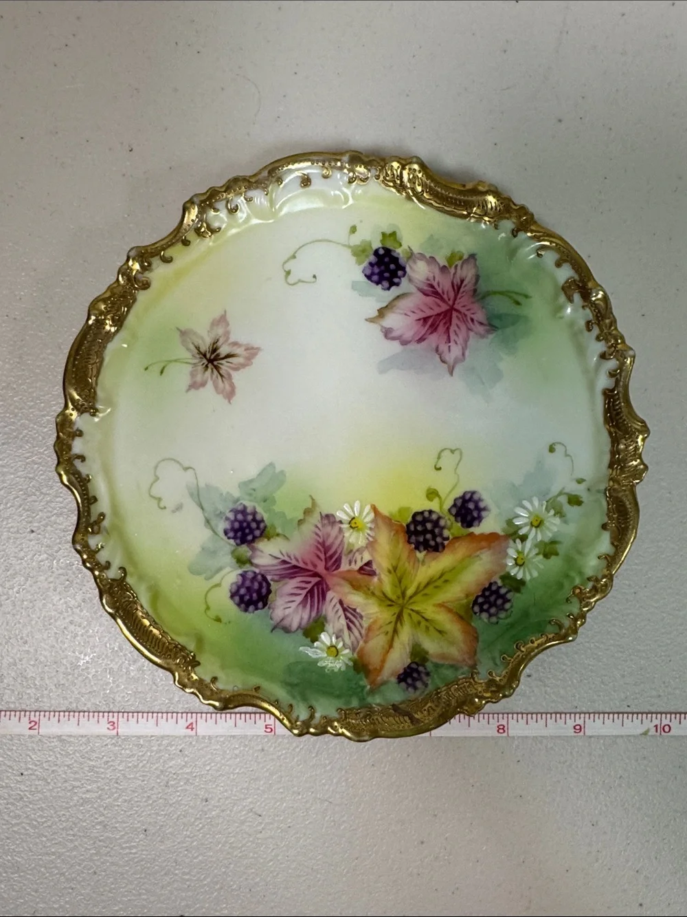 Antique Nippon hand painted Blackberry Porcelain Teapot Stand